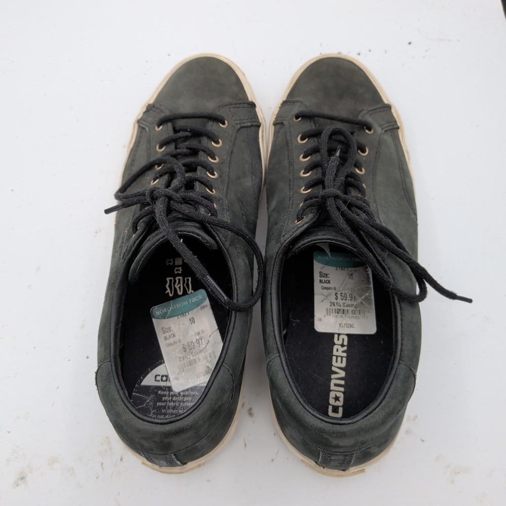 Converse Jack Purcell CP Black Leather Low Top Sneakers 137528C Mens 10 - Picture 6 of 8